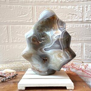 1.94kg Large Agate Flame Carving | Statement Piece
